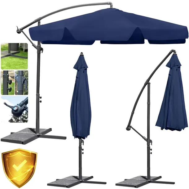 Parasol z wysięgnikiem beżowy 350 x 250 cm