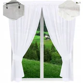 Firany - Firana gotowa gładka 230x300 firany balkon do salonu firanki gotowe białe - miniaturka - grafika 1