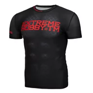 Koszulki sportowe męskie - Rashguard do MMA męskie z krótkim rękawem EXTREME HOBBY BLACK ARMOUR - miniaturka - grafika 1