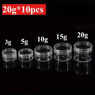 TEMU Mini Przezroczyste Słoiczki Kosmetyczne z Zakrętkami na Krętło - Bezzapachowe Pojemniki Plastikowe do Paznokci i Kremów - Idealne do Podróży i - Pozostałe akcesoria kosmetyczne - miniaturka - grafika 1