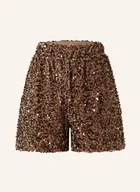 Spodenki damskie - Only Aksamitne Szorty Z Cekinami rosegold - miniaturka - grafika 1