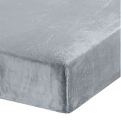 Prześcieradła - Prześcieradło EUROFIRANY Flano z gumką 220 x 200 Srebrny - miniaturka - grafika 1