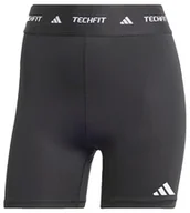 Legginsy - adidas Damskie krótkie legginsy Techfit, XXS 12,7 cm czarne - miniaturka - grafika 1