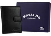 Portfele - Skórzany portfel męski ze schowkiem na suwak — Ronaldo - miniaturka - grafika 1