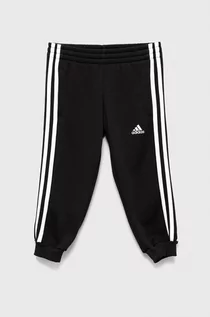 Spodnie damskie - Adidas spodnie dresowe dziecięce kolor czarny z aplikacją - grafika 1