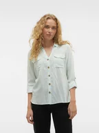 Bluzki damskie - Vero Moda Koszula w kolorze jasnozielono-białym - miniaturka - grafika 1