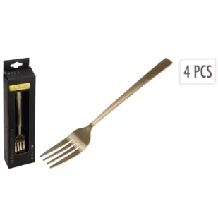 Excellent Houseware Zestaw widelczyków do ciasta w kolorze złota 4 szt. - Zestawy sztućców - miniaturka - grafika 1