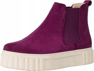 TAMARIS BOTKI DAMSKIE KLASYCZNE FIOLETOWE SKÓRZANE 37 Ż7D - Botki damskie - miniaturka - grafika 1