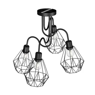 Luminex Bergen 310 Plafon Oprawa sufitowa 4x60W E27 czarny - Lampy sufitowe - miniaturka - grafika 5