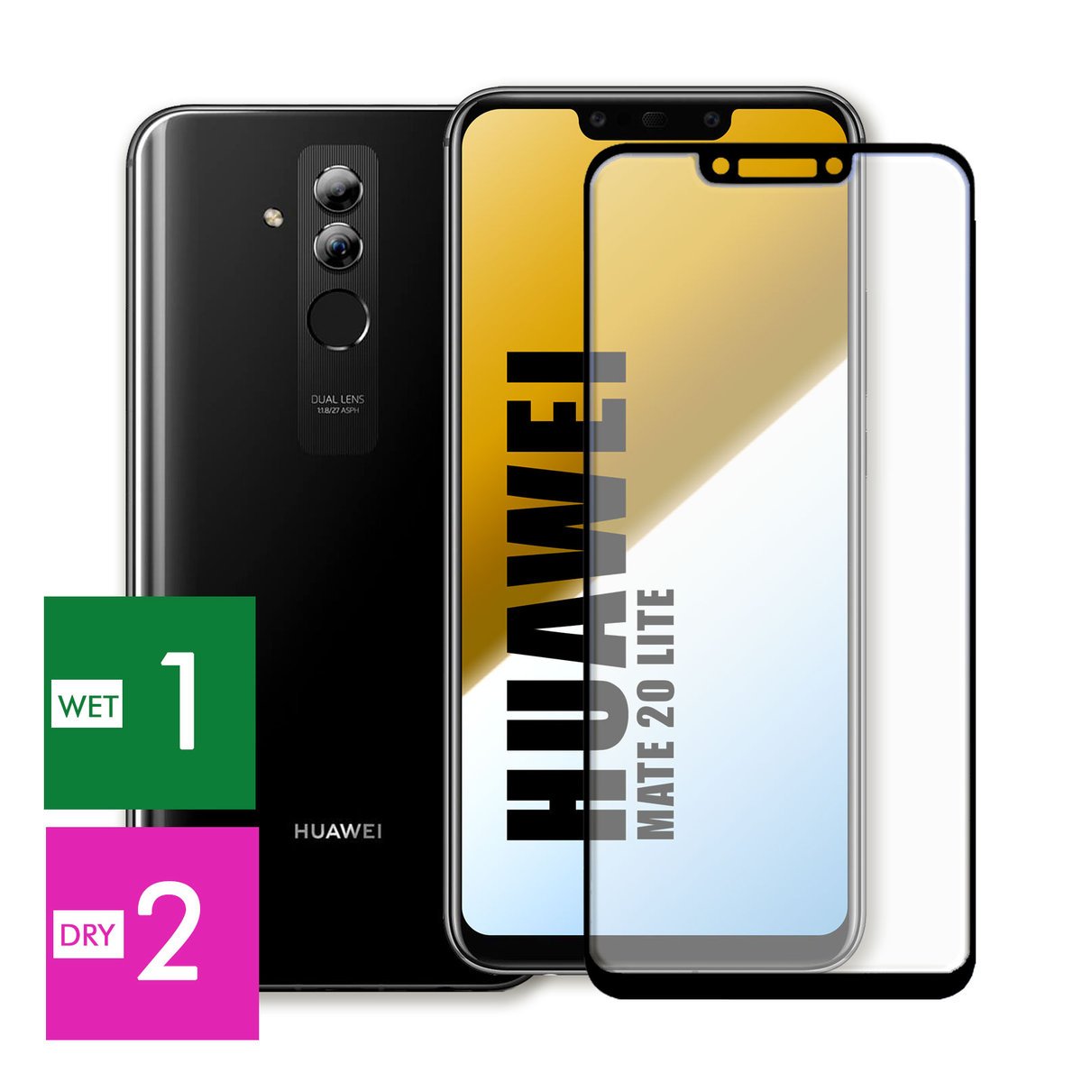 SZKŁO 5D DO HUAWEI MATE 20 LITE SZYBKA OCHRONNA PEŁNE CAŁY EKRAN PANCERNE