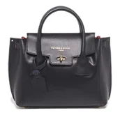 Torebki damskie - Torebka damska Victor & Hugo klasyczna czarna skórzana - miniaturka - grafika 1