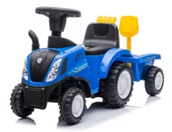 Jeździki dla dzieci - Sun Baby Baby Jeździk traktor z przyczepą New Holland niebieski 5907478641443 - miniaturka - grafika 1
