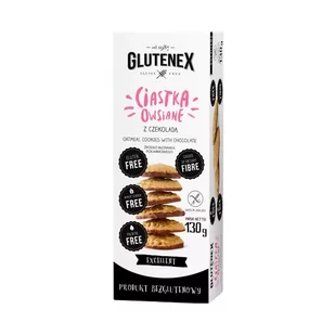 Bezglutenowe ciastka owsiane z czekoladą 140 g Glutenex - Ciastka - miniaturka - grafika 1