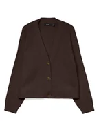 Swetry damskie - Vero Moda Kardigan w kolorze ciemnobrązowym - miniaturka - grafika 1