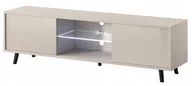 Szafki RTV - Szafka Rtv Lefyr 140 cm Szary beż - miniaturka - grafika 1