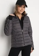 Kurtki damskie - Ciemnoszara Pikowana Kurtka w Klasycznym Stylu Nelaniel - miniaturka - grafika 1