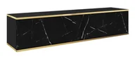 Inne meble do salonu - Szafka Rtv Oro 135 Złoty / Marmur Black Royal - miniaturka - grafika 1