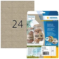 Etykiety do drukarek - HERMA 10753 naklejki adresowe DIN A4 (70 x 36 mm, 20 arkuszy, papier Silphie, matowy) samoprzylepne, nadają się do drukowania, trwałe etykiety uniwersalne, 480 etykiet samoprzylepnych, naturalny brąz - miniaturka - grafika 1