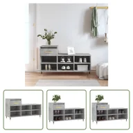 Szafki na buty - The Living Store stojak na buty betonowy szary 102x36x60 cm materiał drewnopochodny - miniaturka - grafika 1