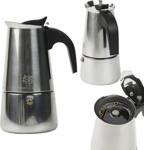 Klasyczny ekspres do kawy Dzbanek na 4 filiżanki kawy (200 ml) Indukcja Srebrny - Zaparzacze i kawiarki - miniaturka - grafika 1