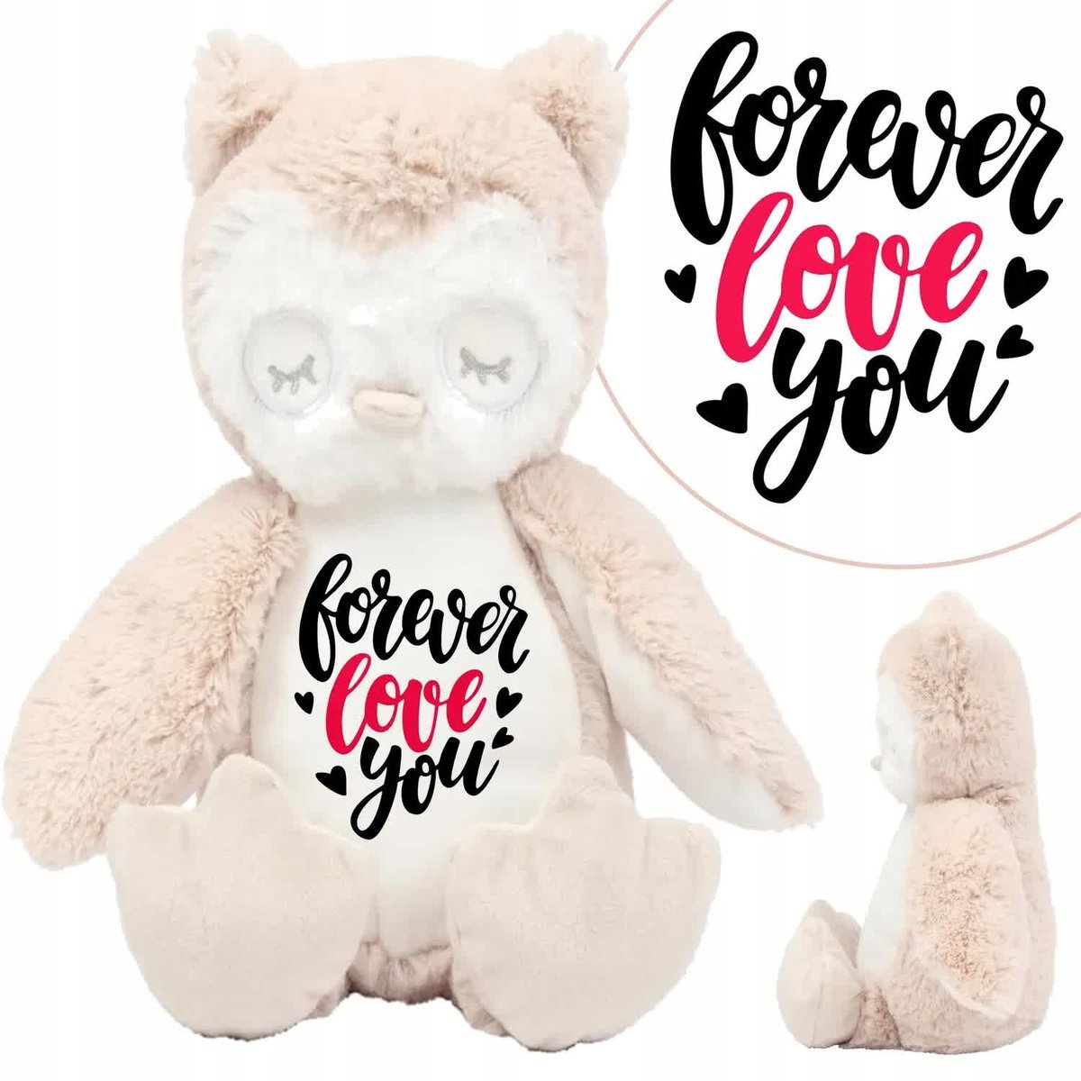 Maskotka Miś Przytulanka Sówka FOREVER LOVE Wzory