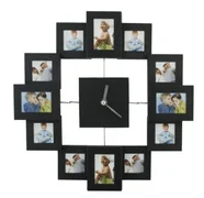 Duży (36x36cm) Stylowy Zegar Ścienny z Ramkami na 12 Zdjęć.
