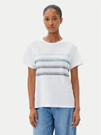 Koszulki i topy damskie - Marella T-Shirt Foglia 2515971042 Biały Regular Fit - miniaturka - grafika 1