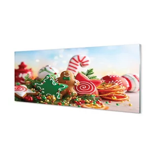 Szklany panel do kuchni Pierniki bombki 125x50 cm - Bombki - miniaturka - grafika 1