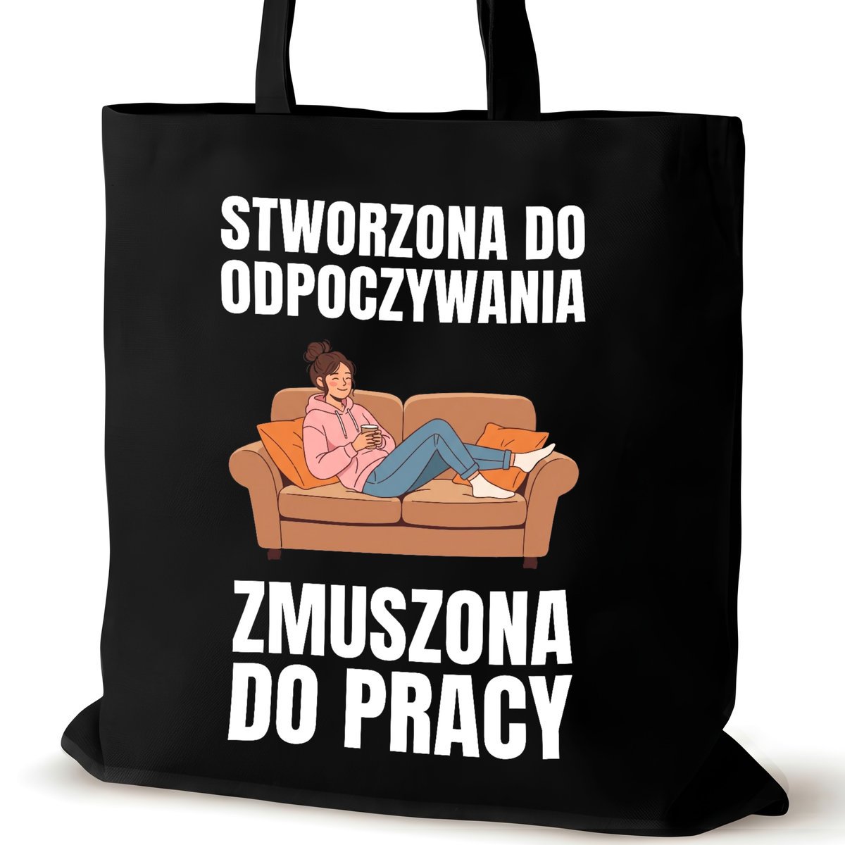 Torba bawełniana czarna dla VIRAL na ramię śmieszna prezent zakupowa