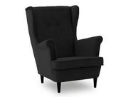 Fotele - Fotel uszak, styl skandynawski, Crem, 81x85x102 cm, czarny - miniaturka - grafika 1