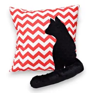 Kołdry i poduszki dla dzieci - Poduszka kotek z ogonem poduszka kot 3D zygzak - miniaturka - grafika 1