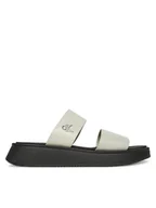Klapki i japonki damskie - Calvin Klein Jeans Klapki Sandal Slide Double Strap YW0YW01694 Biały - miniaturka - grafika 1