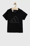 Koszulki dla dziewczynek - adidas t-shirt dziecięcy G TR-ES BL kolor czarny - miniaturka - grafika 1