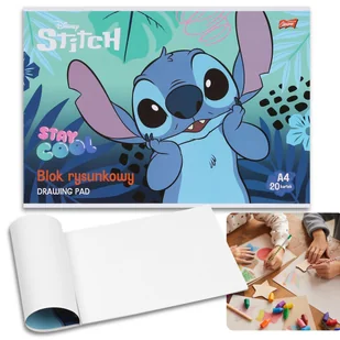 DISNEY Stitch Blok rysunkowy biały A4 20 kartek - Szkolne artykuły papiernicze - miniaturka - grafika 1
