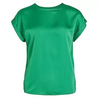 Bluzki damskie - Vila Damska bluzka z krótkim rękawem S/S Satin Top Noos, jasnozielony, 34 - miniaturka - grafika 1