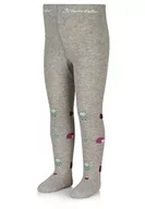 Rajstopy - Sterntaler Dziewczęce rajstopy ze zwierzętami leśnymi, jasnoszary melanż, 68 cm - miniaturka - grafika 1