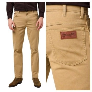 Spodnie Męskie Wrangler Texas Jeansowe Regular Fit Klasyczne Beżowe W34 L34