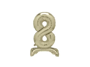Balon foliowy stojący cyfra 8 złoty - 76 cm - 1szt. - Balony i akcesoria - miniaturka - grafika 1