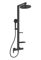 Zestawy prysznicowe - Ideal Standard ALU+ - Zestaw prysznicowy z baterią, średnica 26 cm, 2 dysze, jedwabiście czarny BD584XG - miniaturka - grafika 1