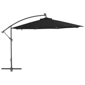 Parasole ogrodowe - vidaXL Parasol wiszący z aluminiowym słupkiem, 350 cm, czarny vidaXL - miniaturka - grafika 1