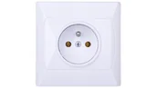 Gniazdka elektryczne - LEDart pojedyncze z uziemieniem białe GP-1AZ/00 Akcent Ospel - miniaturka - grafika 1