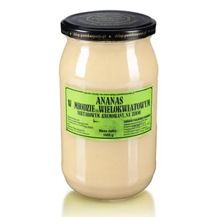 ANANAS W MIODZIE WIELOKWIATOWYM 1010g, pyszny, słodki, nierozgrzewany, 100 lat tradycji, zdrowy - Miód - miniaturka - grafika 1