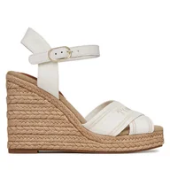 Espadryle damskie - Espadryle Tommy Hilfiger Tommy Hilfiger Espad High Wedge FW0FW08668 Écru - miniaturka - grafika 1