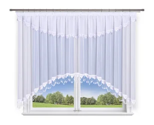 Firana gotowa 400x180,woal, podwójny łuk z gipiurą - Firany - miniaturka - grafika 1