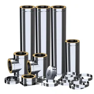 Akcesoria kominkowe - komin systemowy fi 180 dwuścienny na fundament - miniaturka - grafika 1