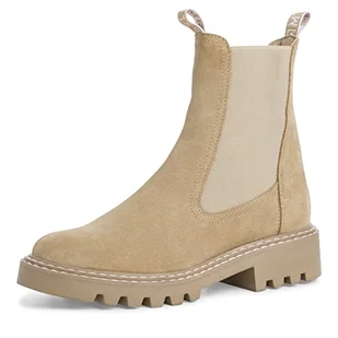 Tamaris Damskie botki 1-25455-41, Beżowy zamsz., 40 EU - Botki damskie - miniaturka - grafika 1