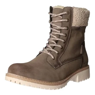 Tom Tailor Damskie 4290220009 Modne kozaki, szarobrązowe (taupe), 38 EU, szarobrązowy, 38 EU - Kozaki damskie - miniaturka - grafika 1