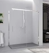 Ścianki i drzwi prysznicowe - Novellini Kuadra 2.0 FH Ścianka boczna 77-79x200 cm profile inox szkło przezroczyste K2FH77-1Z - miniaturka - grafika 1