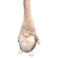 Ozdoby bożonarodzeniowe - Figurka tekstylna skrzat 125 cm biało-brązowy - miniaturka - grafika 1