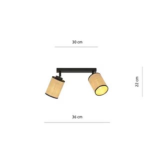 Emibig Yoga lampa sufitowa (spot) 2-punktowa czarna/rattan 1151/2 - Lampy sufitowe - miniaturka - grafika 5